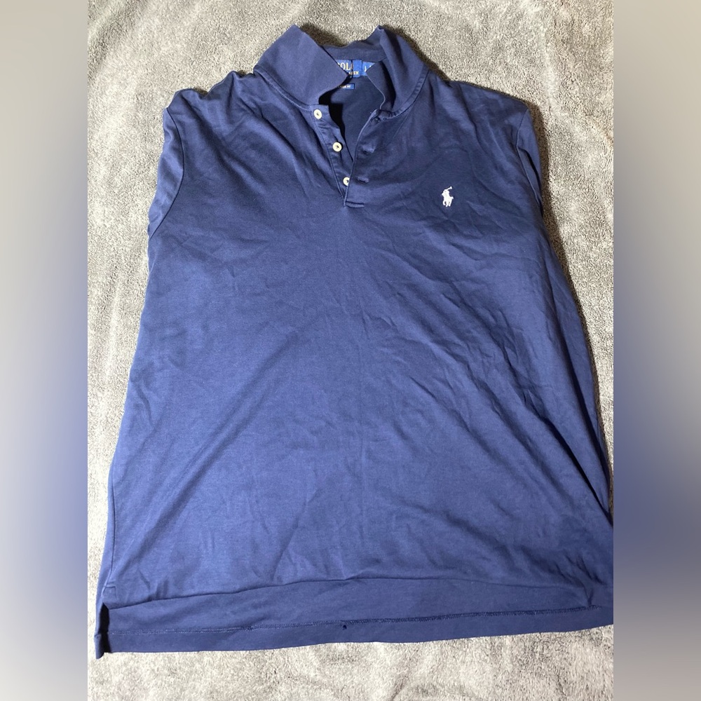 Polo Ralph Lauren Polo Shirt Mens Large Blue Classic Fit Pony Logo